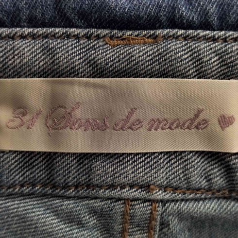 トランテアンソンドゥモード 31 Sons de mode ウエスト折り返し ワイドデニムパンツ レディース 36