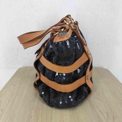 ナラカミーチェ NARACAMICIE レザー×スパンコール トートバッグ レディース