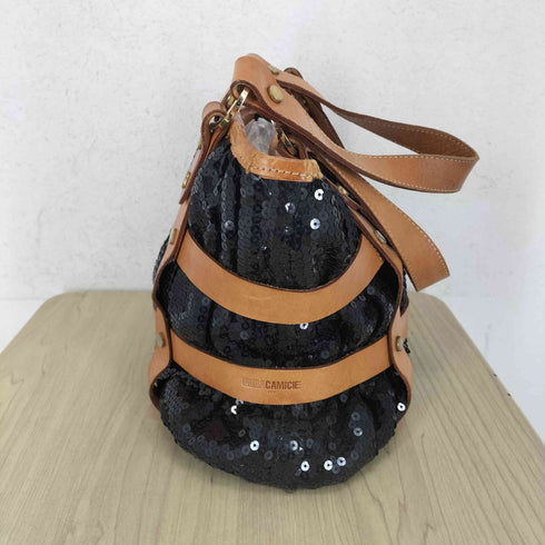 ナラカミーチェ NARACAMICIE レザー×スパンコール トートバッグ レディース