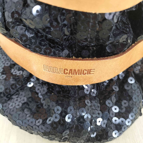ナラカミーチェ NARACAMICIE レザー×スパンコール トートバッグ レディース