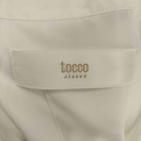 トッコクローゼット tocco closet 肩フリル付きボウタイリボンコットンライクティアードワンピース レディース JPN:M