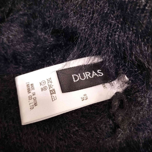 デュラス DURAS Vネック クロップド シャギーニット レディース FREE