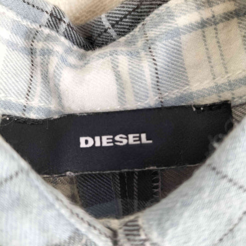 ディーゼル DIESEL チェック 切替 レーヨン 長袖ワンピース レディース