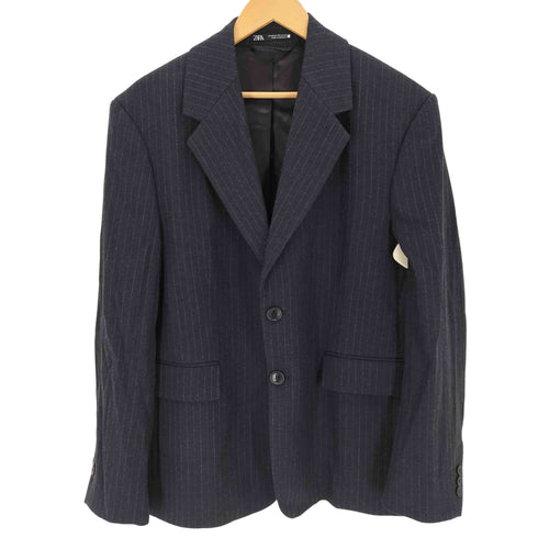 ザラ ZARA ストライプ テーラードジャケット メンズ 46