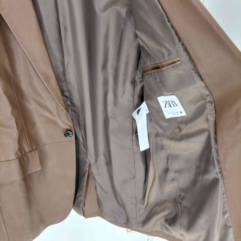 ザラ ZARA エコレザー テーラードジャケット メンズ 38