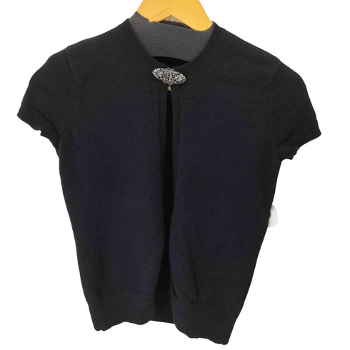 ラルフローレン RALPH LAUREN カシミヤ100% ブローチS/S カーディガン レディース import:M