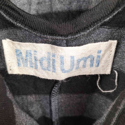 ミディウミ MidiUmi 縮絨 ボーダー タンクトップワンピース レディース