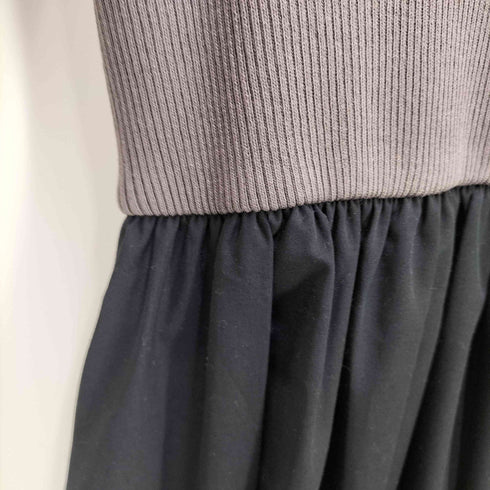 Chez toi ニット×布帛ドッキングワンピース レディース
