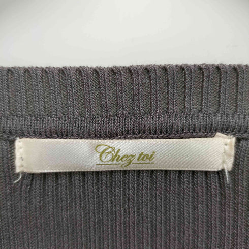 Chez toi ニット×布帛ドッキングワンピース レディース