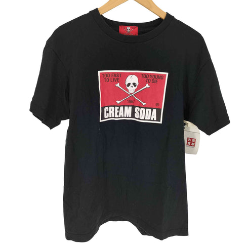 クリームソーダ CREAM SODA TOO FAST TOO YOUNG TO LIVE TO DIE 1967 ドクロ プリント クルーネック Tシャツ メンズ JPN:XL