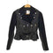 アレキサンダーマックイーン Alexander McQueen ウール切替 ゴートレザー ライダースジャケット レディース 38