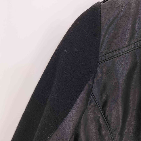 アレキサンダーマックイーン Alexander McQueen ウール切替 ゴートレザー ライダースジャケット レディース 38