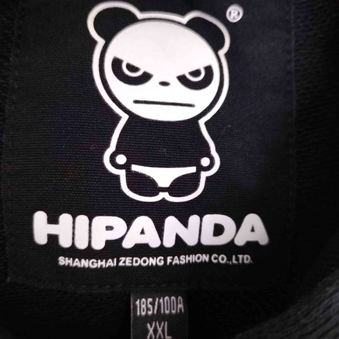 ハイパンダ HIPANDA ラインストーン スパンコール パンダ プルオーバーパーカー メンズ import:XXL
