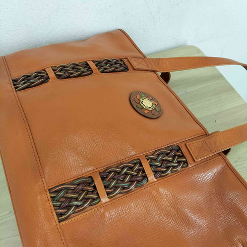 カルヴェン CARVEN 70S^ 編み込みデザインレザトートバッグ レディース