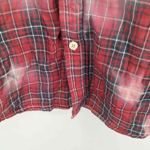 ザラ ZARA ダメージ加工 L/S チェックシャツ メンズ import:XL