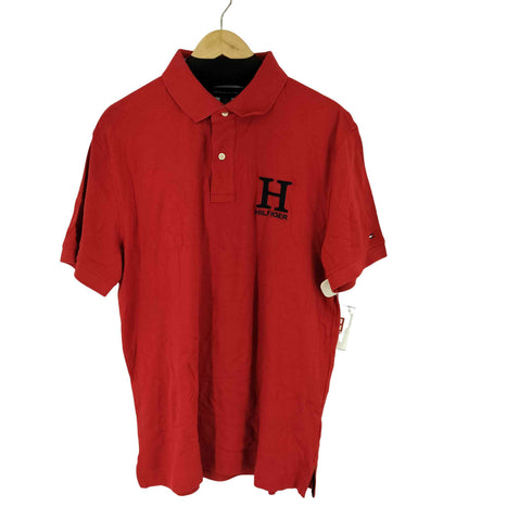トミーヒルフィガー TOMMY HILFIGER フロントロゴ刺繍 S/S ポロシャツ メンズ import:L