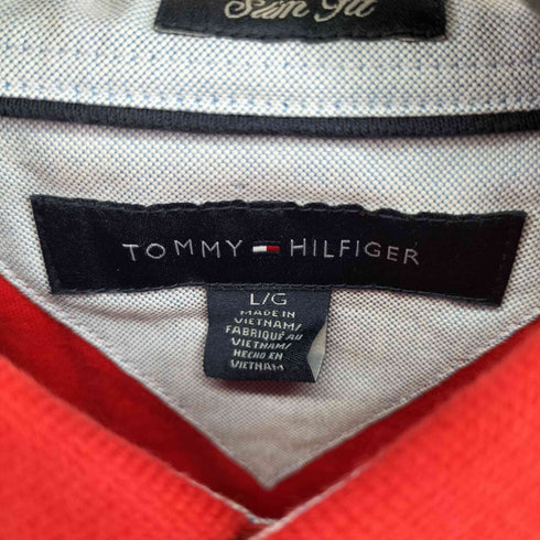 トミーヒルフィガー TOMMY HILFIGER フロントロゴ刺繍 S/S ポロシャツ メンズ import:L