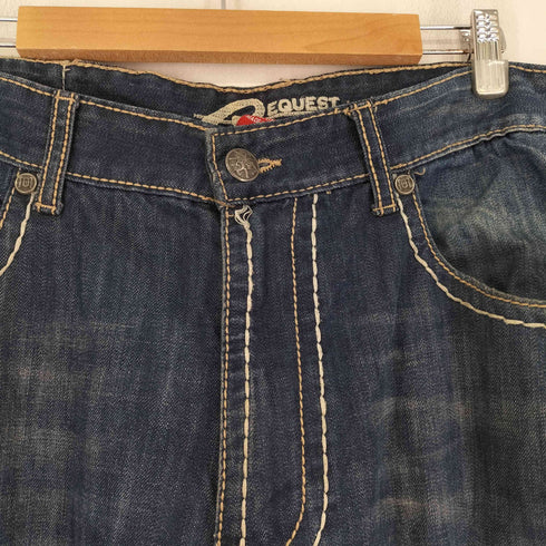 REQUEST JEANS ステッチ加工 デニムパンツ Y2K メンズ 36×32