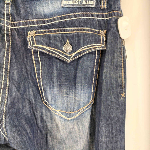 REQUEST JEANS ステッチ加工 デニムパンツ Y2K メンズ 36×32