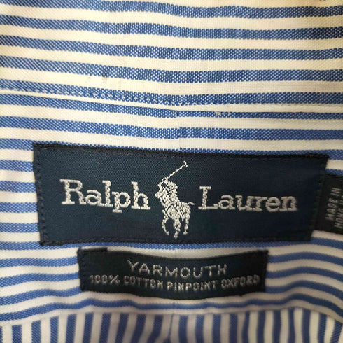 ラルフローレン RALPH LAUREN YARMOUTH ポニー刺繍 ストライプ柄 ボタンダウンシャツ メンズ 17-34