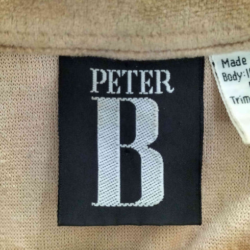 PETER B リブ切替 ベロア スキッパー ポロシャツ メンズ import:L