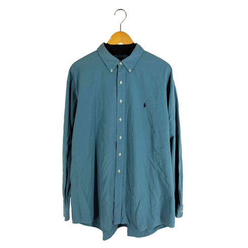 ラルフローレン RALPH LAUREN BLAKE 同色ポニー チェック柄ボタンダウンシャツ メンズ XXL