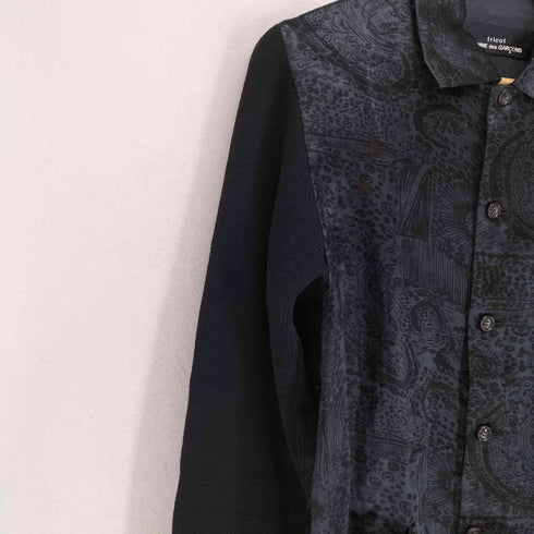 トリココムデギャルソン tricot COMME des GARCONS AD1996 96AW レーヨン×ウール 切替総柄ジャケット レディース