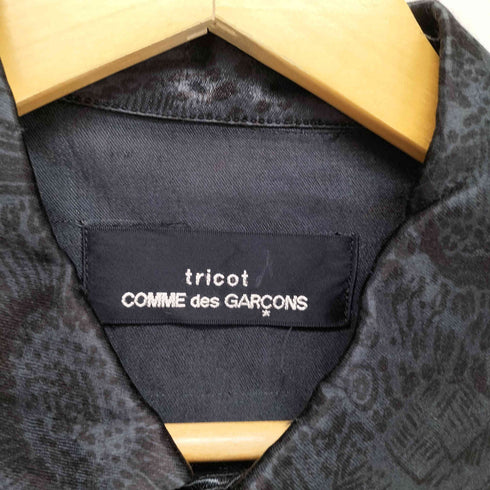 トリココムデギャルソン tricot COMME des GARCONS AD1996 96AW レーヨン×ウール 切替総柄ジャケット レディース