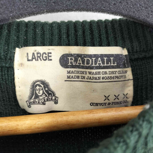 ラディアル RADIALL スカル ノルディック柄 クルーネックニット ラグランスリーブ メンズ JPN:L