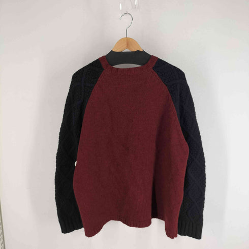サンシー SUNSEA 12AW カシミヤ混 バイカラー フィッシャーマン ニット メンズ JPN:3