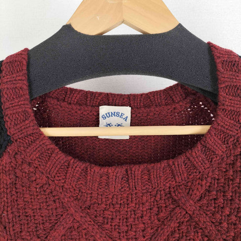 サンシー SUNSEA 12AW カシミヤ混 バイカラー フィッシャーマン ニット メンズ JPN:3