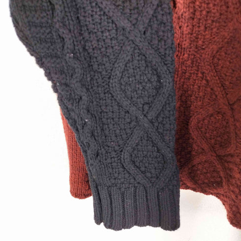 サンシー SUNSEA 12AW カシミヤ混 バイカラー フィッシャーマン ニット メンズ JPN:3