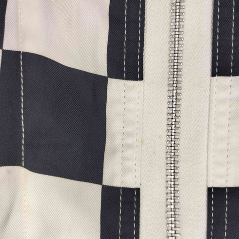 アンユーズド UNUSED 14SS チェッカーフラッグジャケット ノーカラーブルゾン G-1 メンズ JPN:1