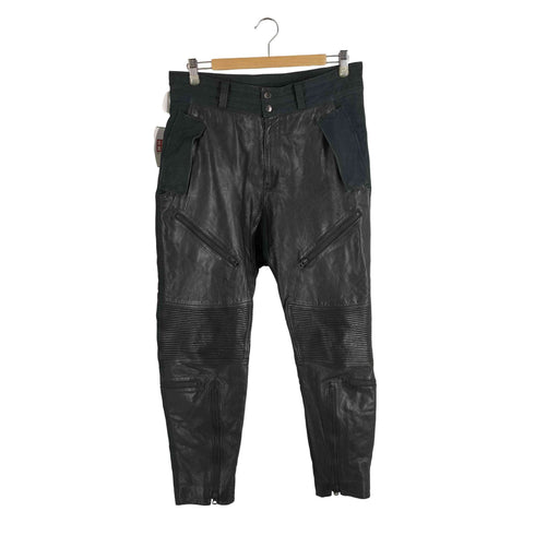 サスクワァッチファブリックス SASQUATCHfabrix. 11AW FLIGHT LEATHER PANTS レザー切替 サルエルパンツ メンズ JPN:L