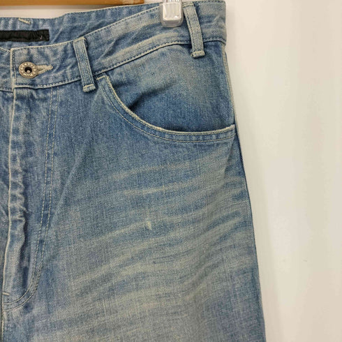 バルデセブンティセブン Varde77 ダメージ加工ジップフライストレートデニム 月桂樹ボタン メンズ JPN:M