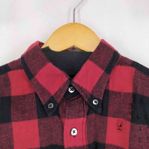 ソフネット SOPHNET. ダメージ加工 L/S チェックネルシャツ メンズ JPN:M