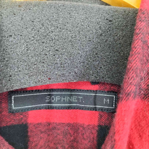 ソフネット SOPHNET. ダメージ加工 L/S チェックネルシャツ メンズ JPN:M