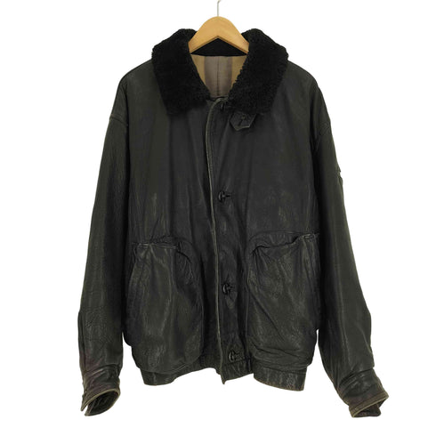 イッセイミヤケメン ISSEY MIYAKE MEN 80S 筆タグ 羊革 襟ボア レザー ジャケット メンズ JPN:M