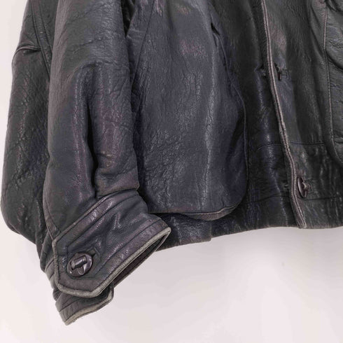 イッセイミヤケメン ISSEY MIYAKE MEN 80S 筆タグ 羊革 襟ボア レザー ジャケット メンズ JPN:M