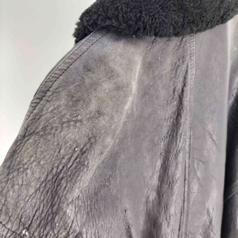 イッセイミヤケメン ISSEY MIYAKE MEN 80S 筆タグ 羊革 襟ボア レザー ジャケット メンズ JPN:M