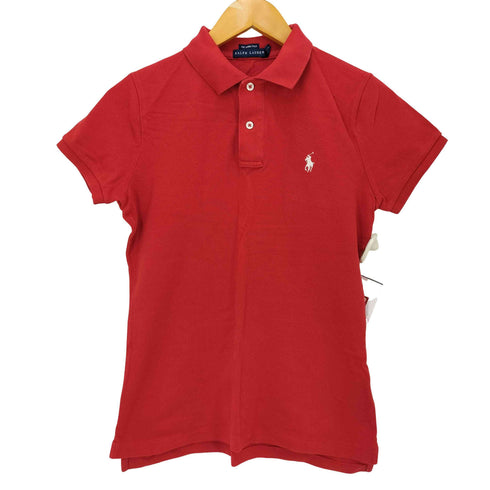 ラルフローレン RALPH LAUREN THE SKINNY POLO 鹿の子 S/S ポロシャツ レディース import:S