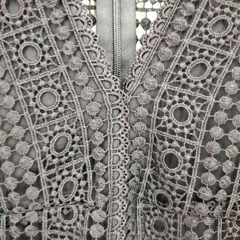 ザラ ZARA コンビ素材ギピュールレースジャンプスーツ レディース JPN:XS