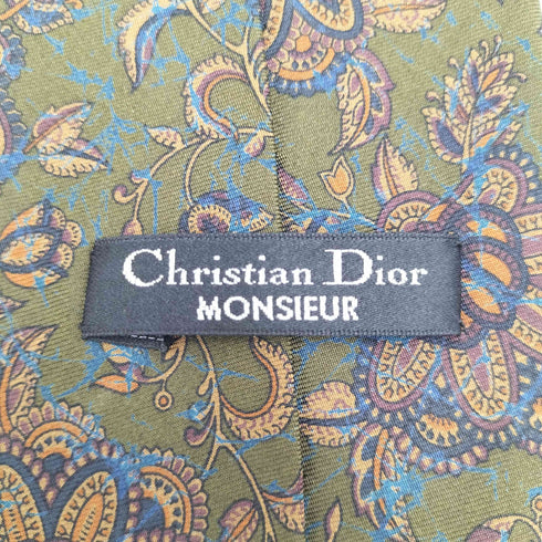 クリスチャンディオール Christian Dior 花柄 シルク ネクタイ メンズ