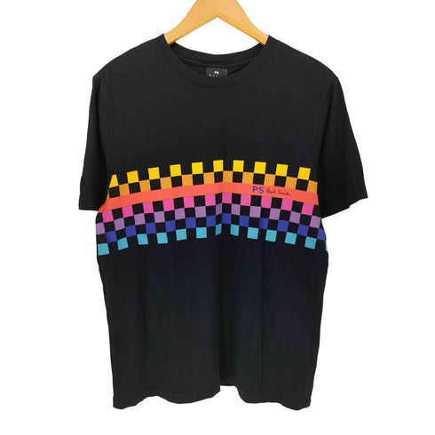ピーエスポールスミス PS Paul Smith チェック柄プリント S/S Tシャツ メンズ import:L