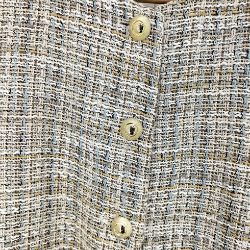 ザラ ZARA ボタンディテール付きテクスチャー入り生地ブレザー レディース import:M