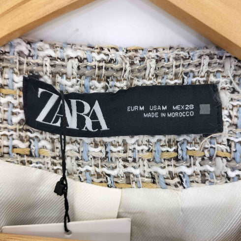 ザラ ZARA ボタンディテール付きテクスチャー入り生地ブレザー レディース import:M