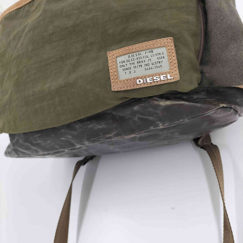 ディーゼル DIESEL 00S スウェード 切替 ナイロン ミリタリー バッグパック メンズ