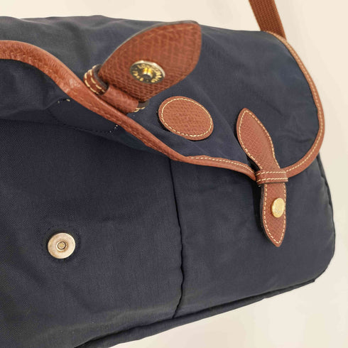 ロンシャン LONGCHAMP Pliage cloth handbag レザー 切替 ナイロン ショルダーバッグ メンズ