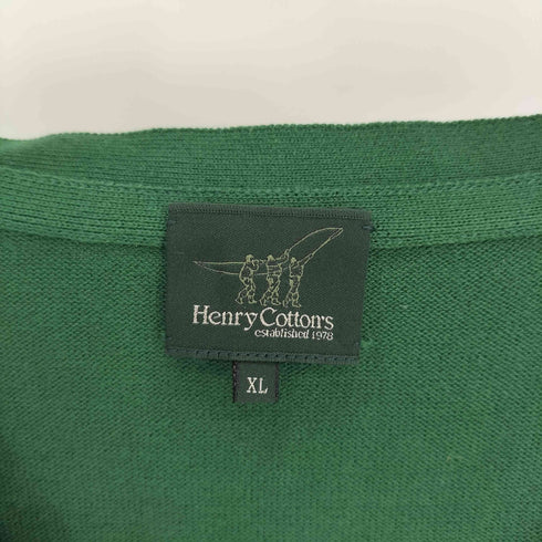 ヘンリーコットンズ Henry Cottons ロゴ 刺繍 コットン ニット ベスト カーディガン メンズ import:XL