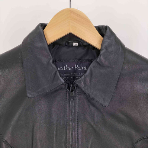 Leather Point イタリア製 VERA PELLE ジップアップ 本革 レザージャケット レディース EUR:40